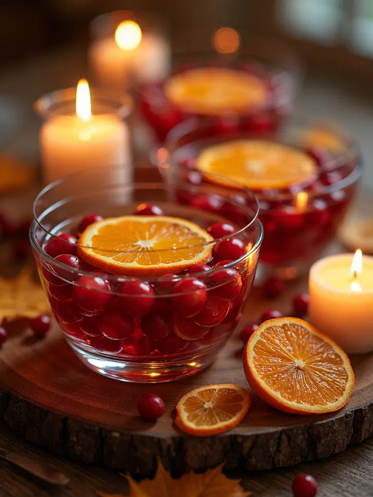 cranberry orange candle centerpiece