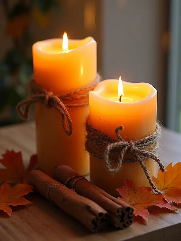 cinnamon stick candle centerpiece