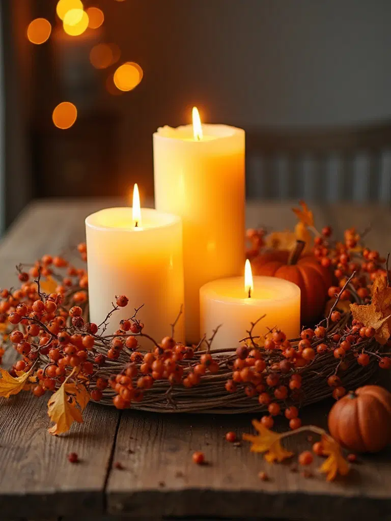 autumn candle garland decor
