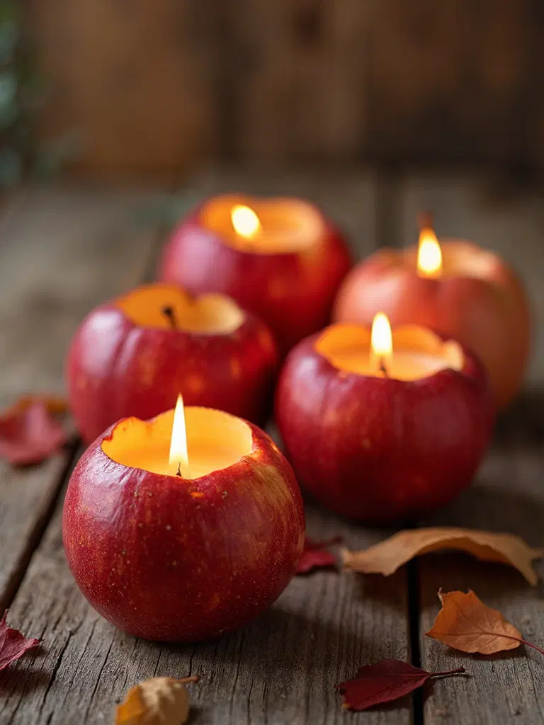 autumn inspired candle holders