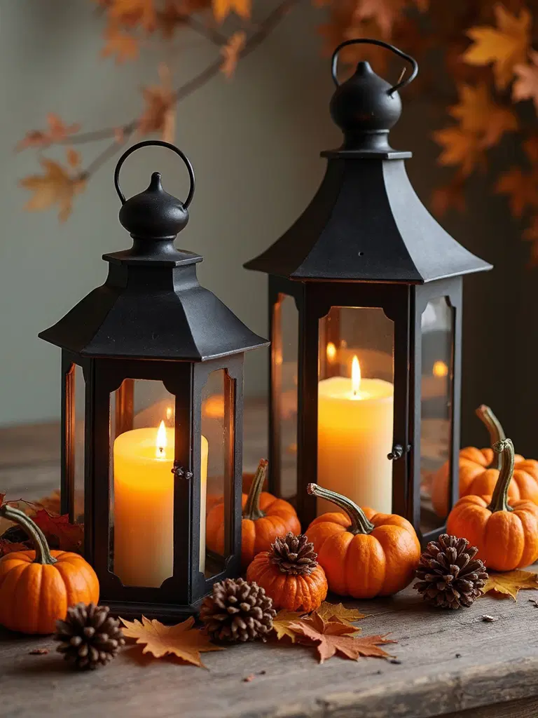 cozy lantern candle displays
