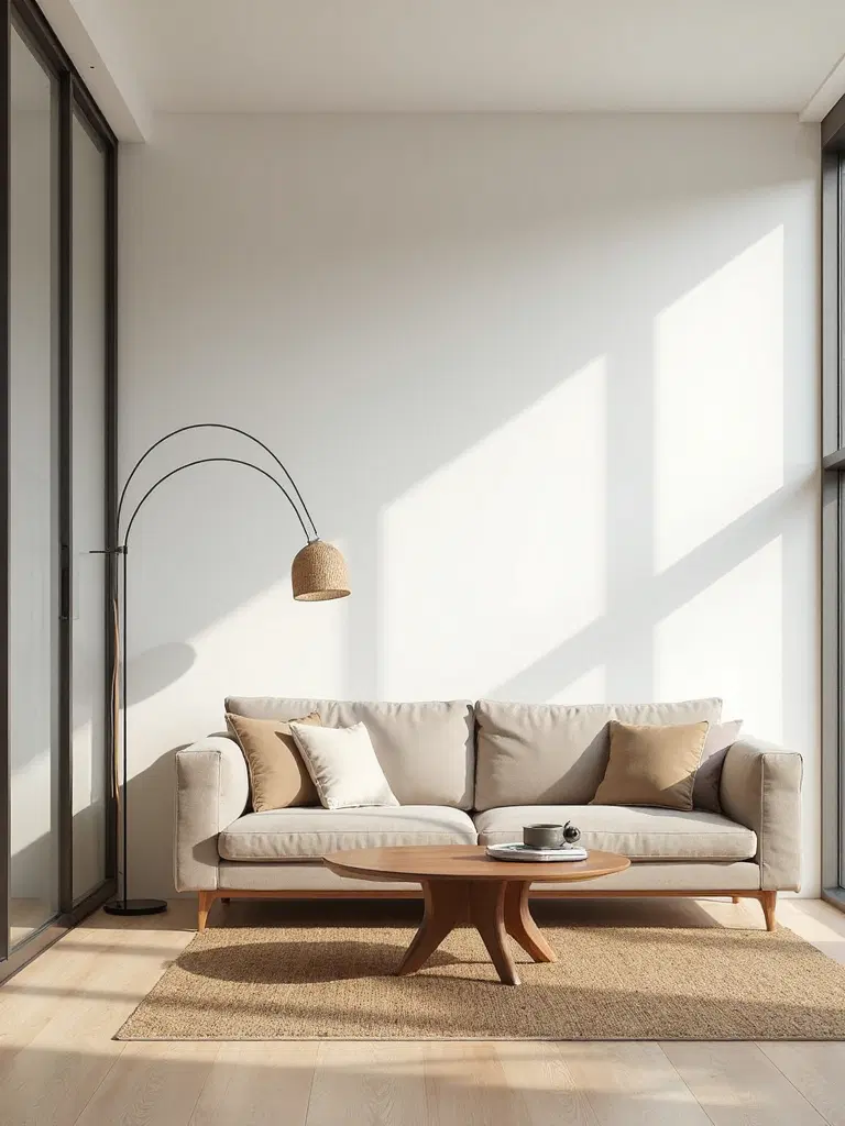 Japandi minimalist living room setup