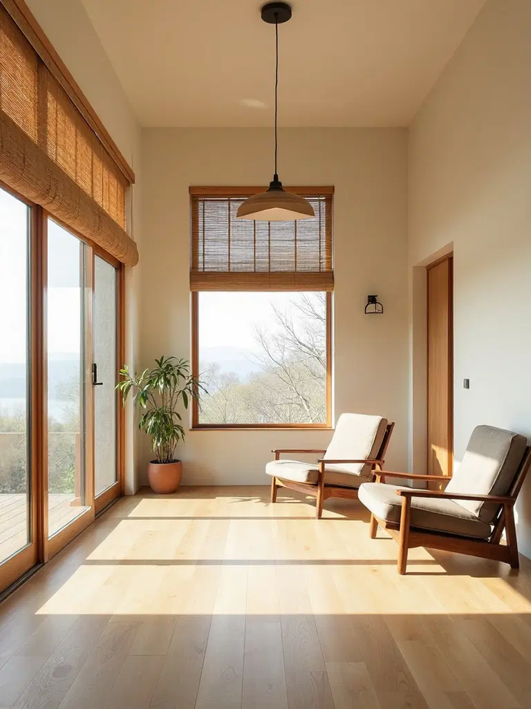 natural wood details in Japandi design