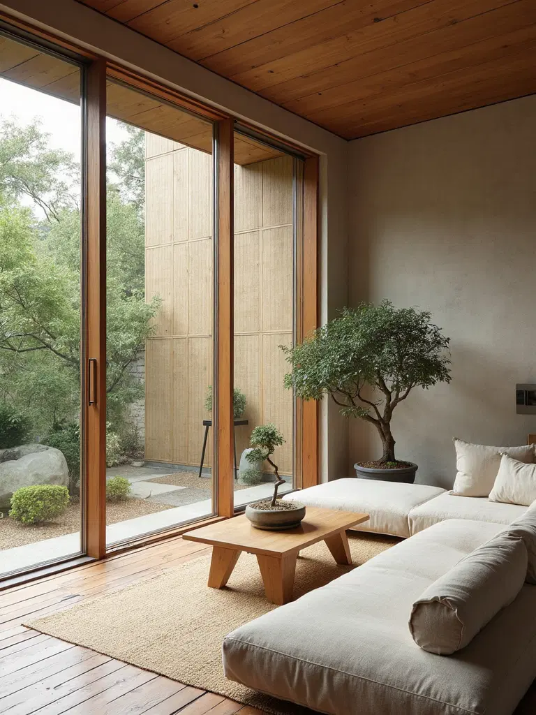 seamless indoor-outdoor Japandi connection