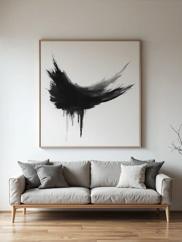 minimalist statement art in Japandi