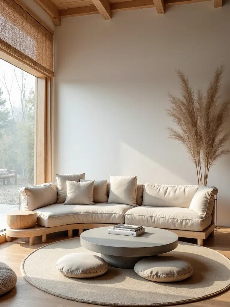 functional Japandi seating arrangement