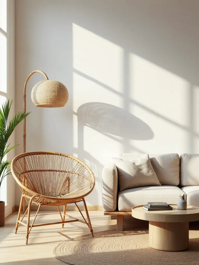 bamboo and rattan in Japandi design