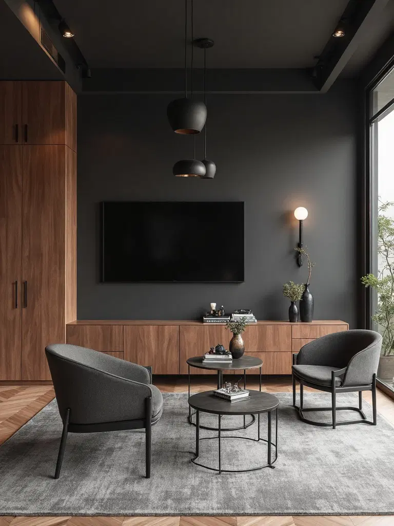 matte black walnut elegance