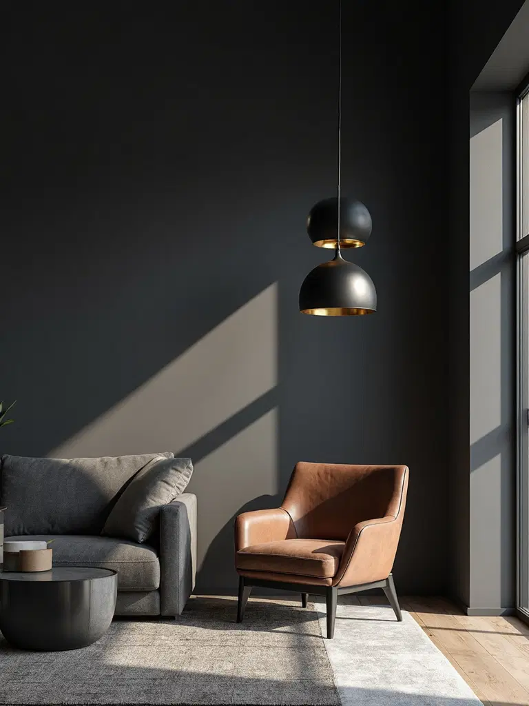 black and brass lighting