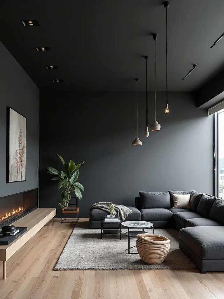 bold black ceiling impact
