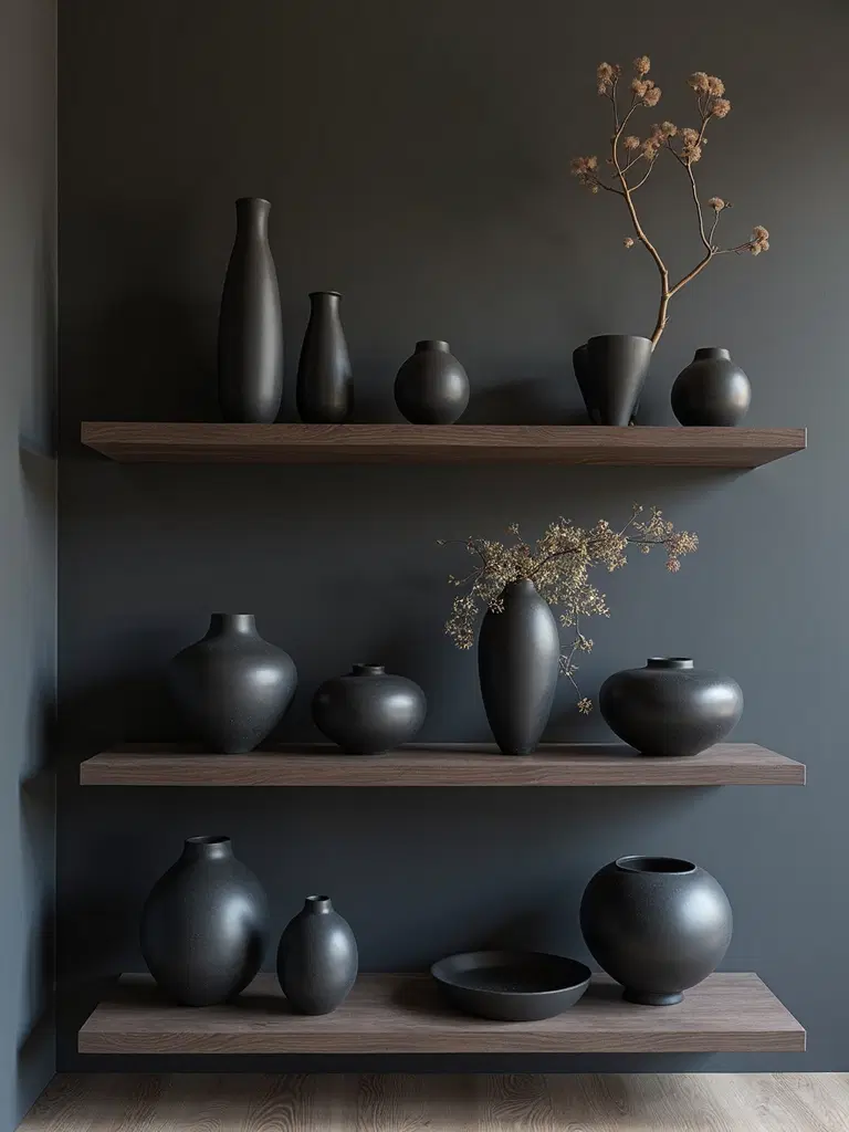sculptural dark ceramics elegance