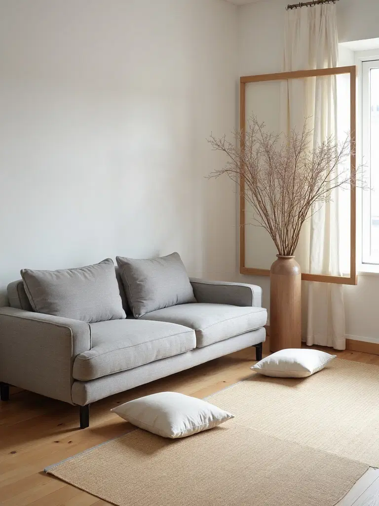 floor cushions and tatami setup