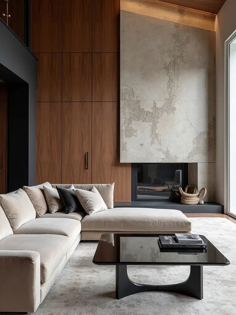 harmonious contrast through mixed materials