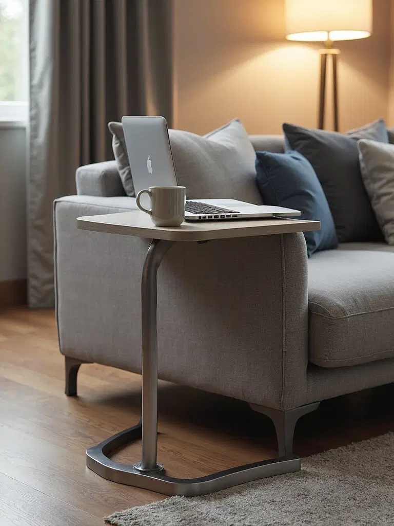 functional C-shaped sofa side tables