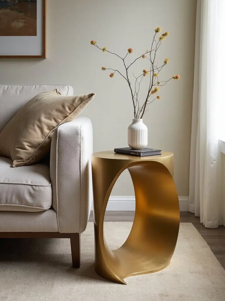 sculptural side table design