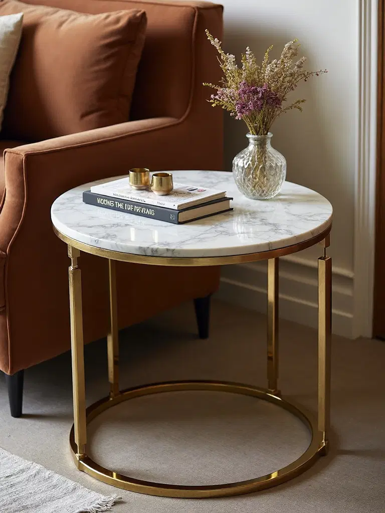 luxury materials in side table design