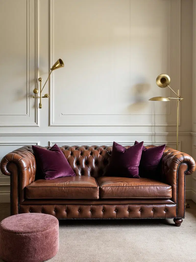 classic leather Chesterfield sofa with refined design