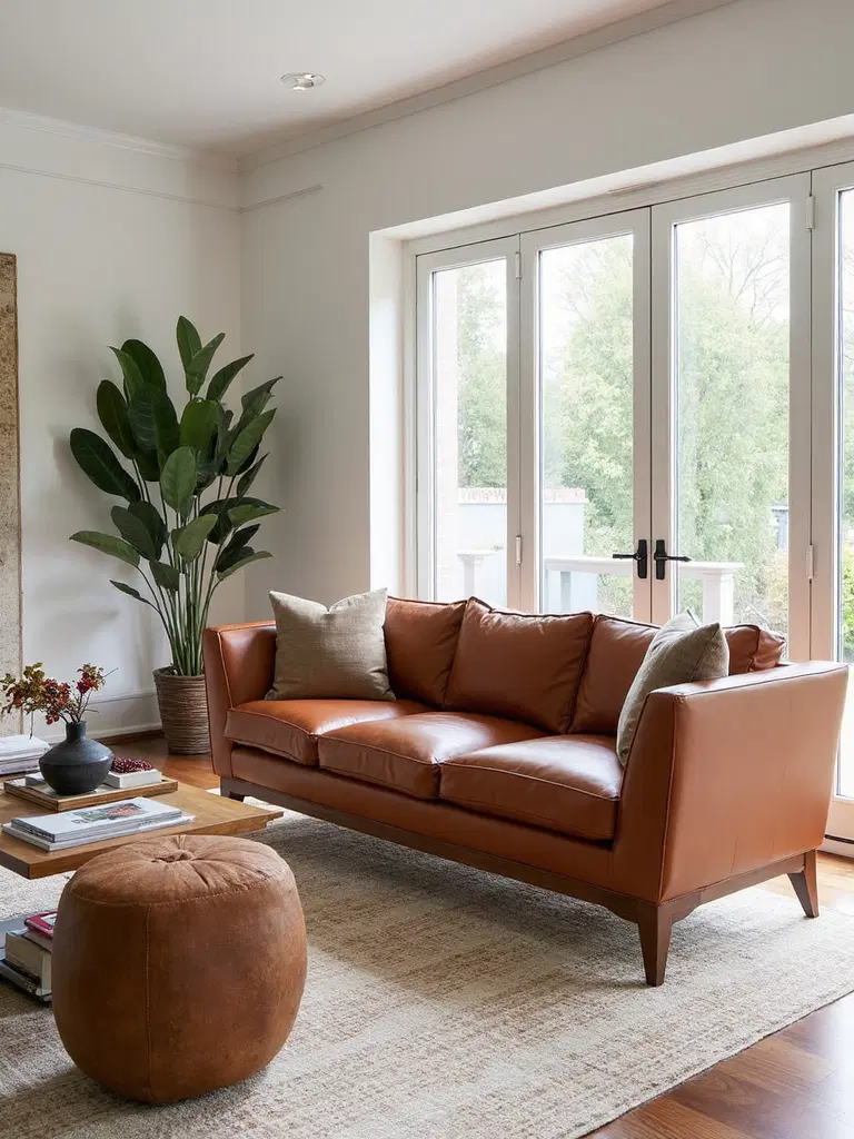 mid-century modern sofa with tapered legs
