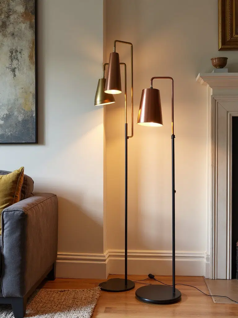 layered metallic lighting arrangements