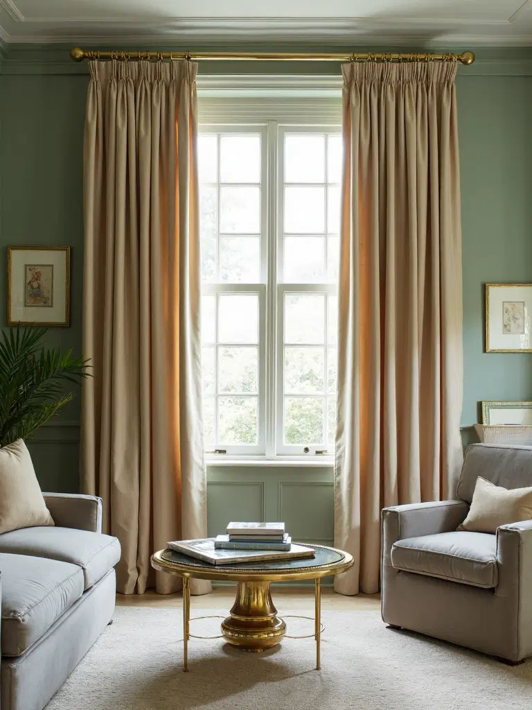 color-coordinated living room curtains