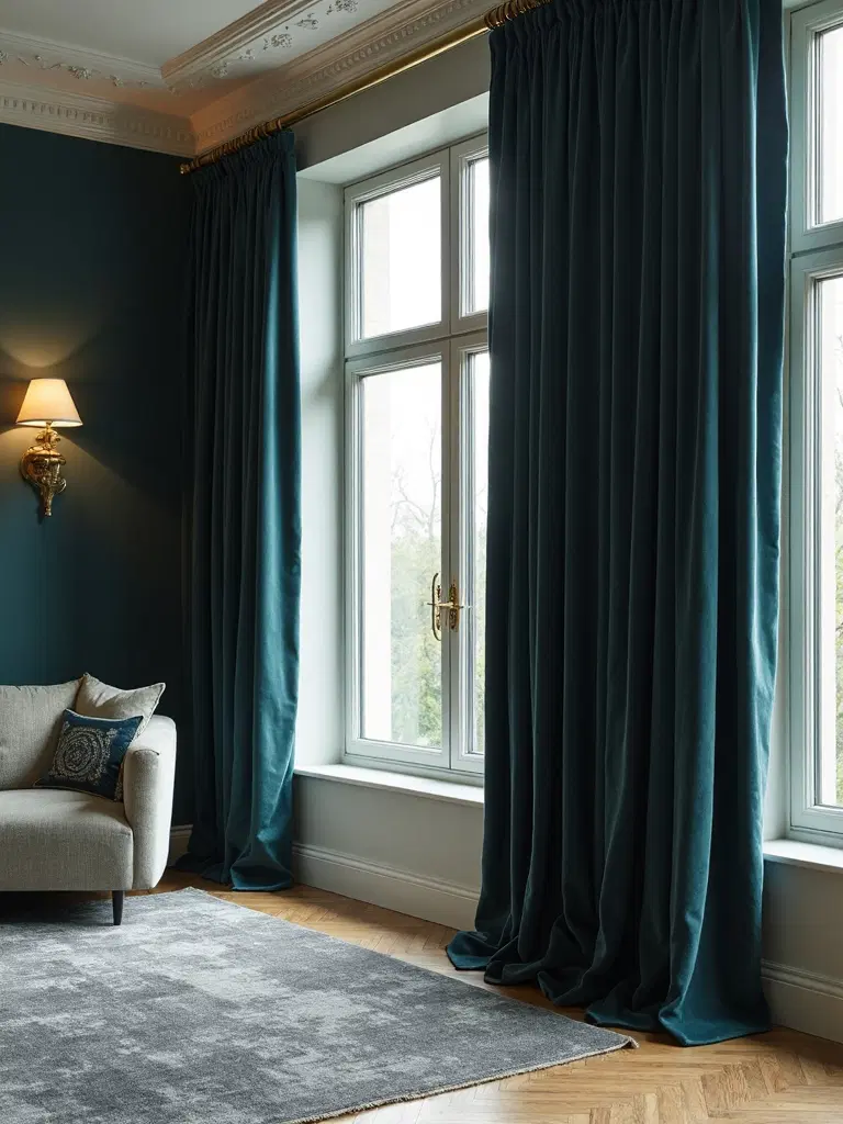 dark and intimate curtain ambiance