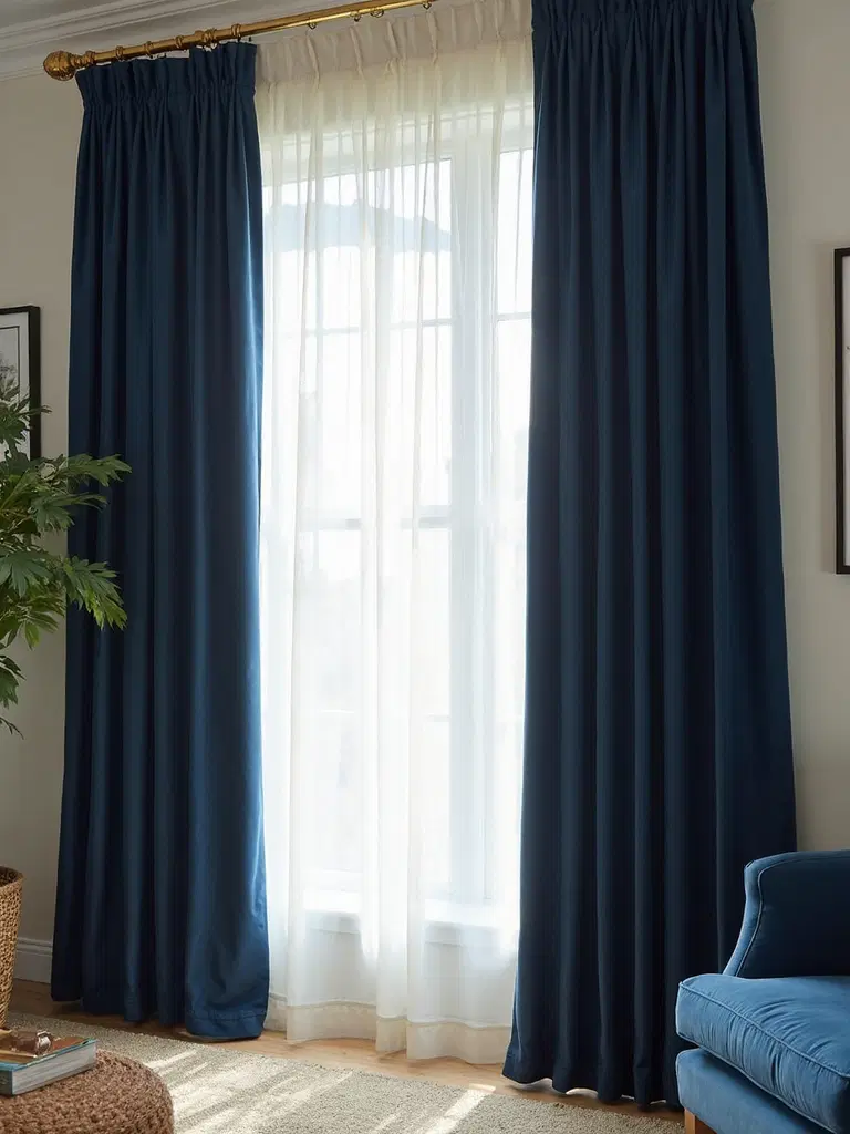 layered curtain styles with texture