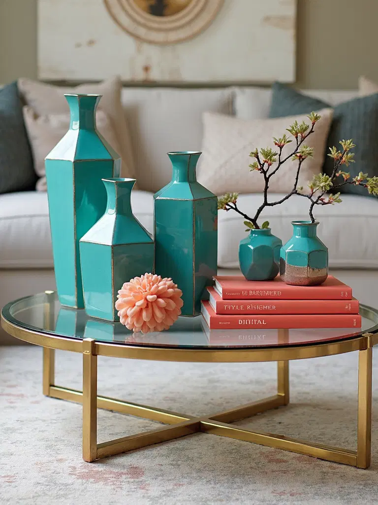 vibrant eye catching coffee table decor