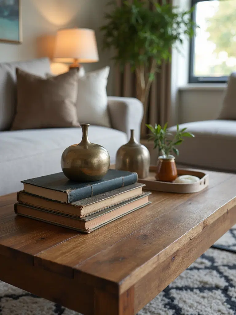 layered harmonious curated coffee table
