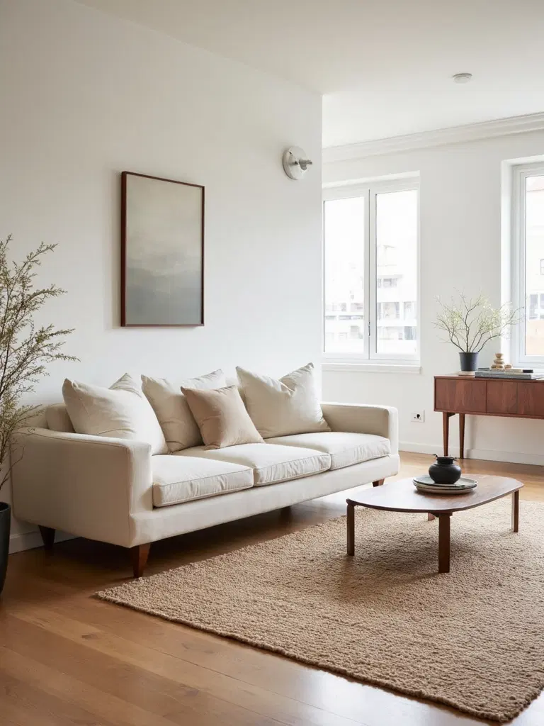 floating furniture minimal living room