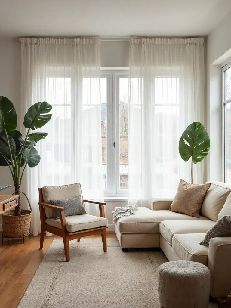 natural light with minimalist curtains