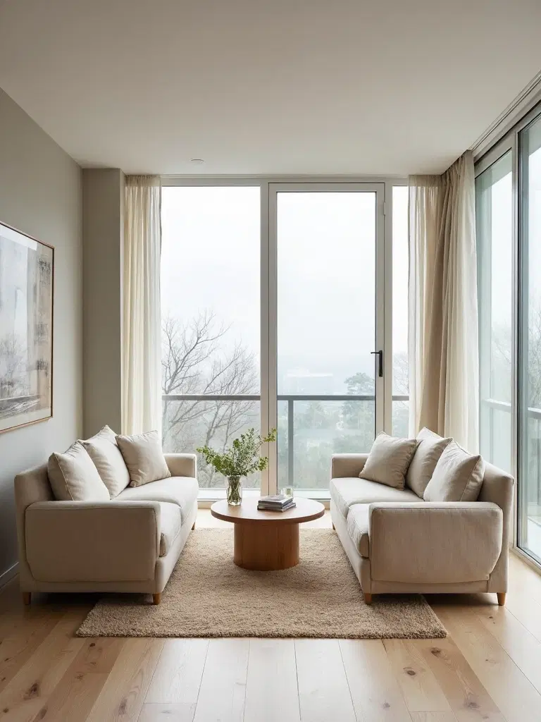 symmetrical furniture layout minimalism