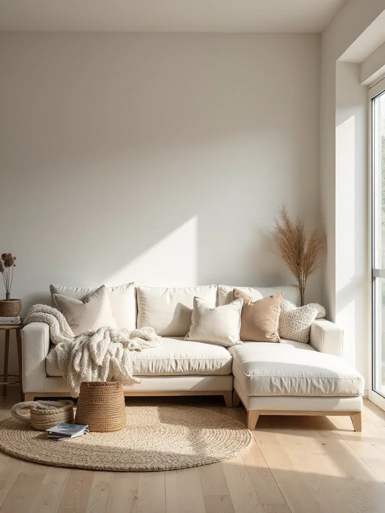 calm palette of neutral tones in minimalist design