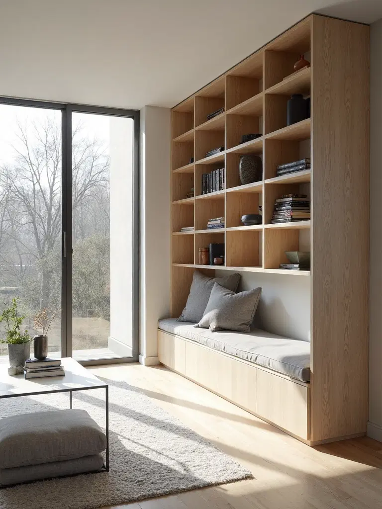 smart concealed storage in minimalist living spaces