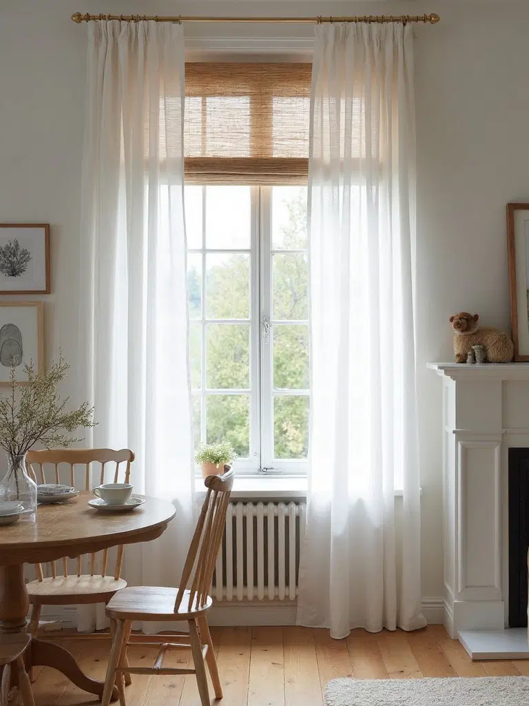 airy window treatments emphasizing minimalist style