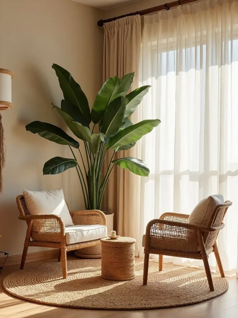grounded nature inspired minimalist living room