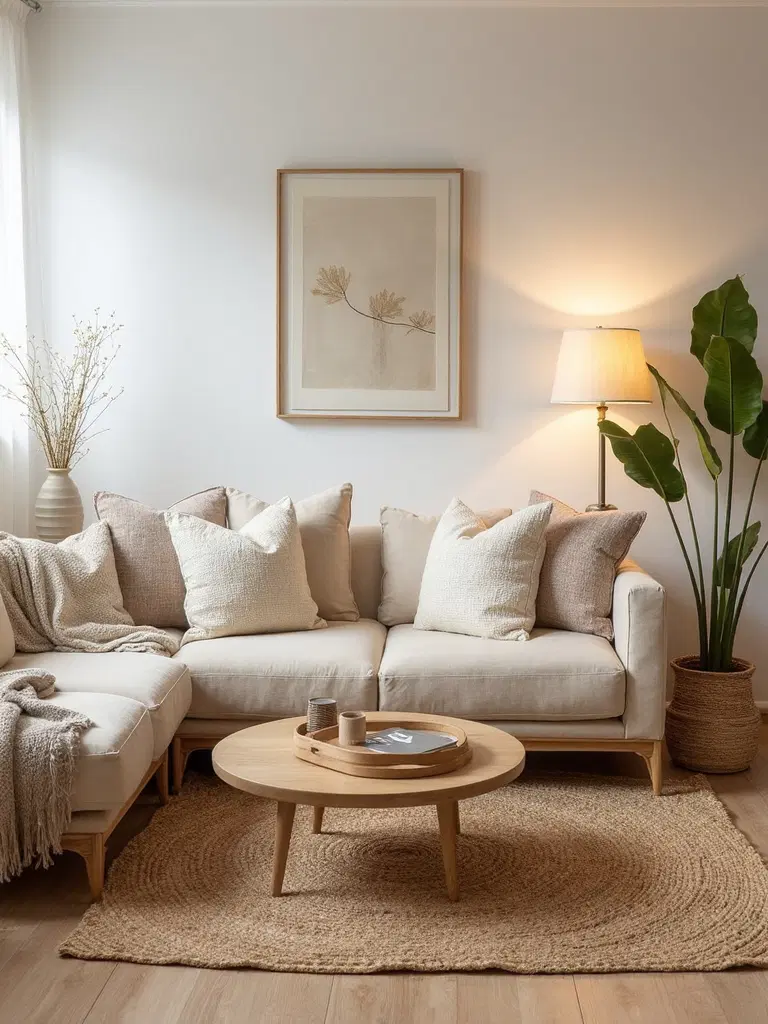 earthy neutrals soften minimalist space