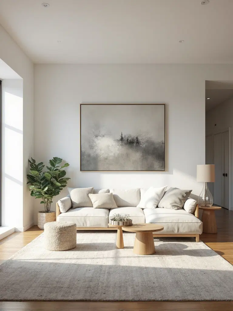 minimalist art as focal wall element