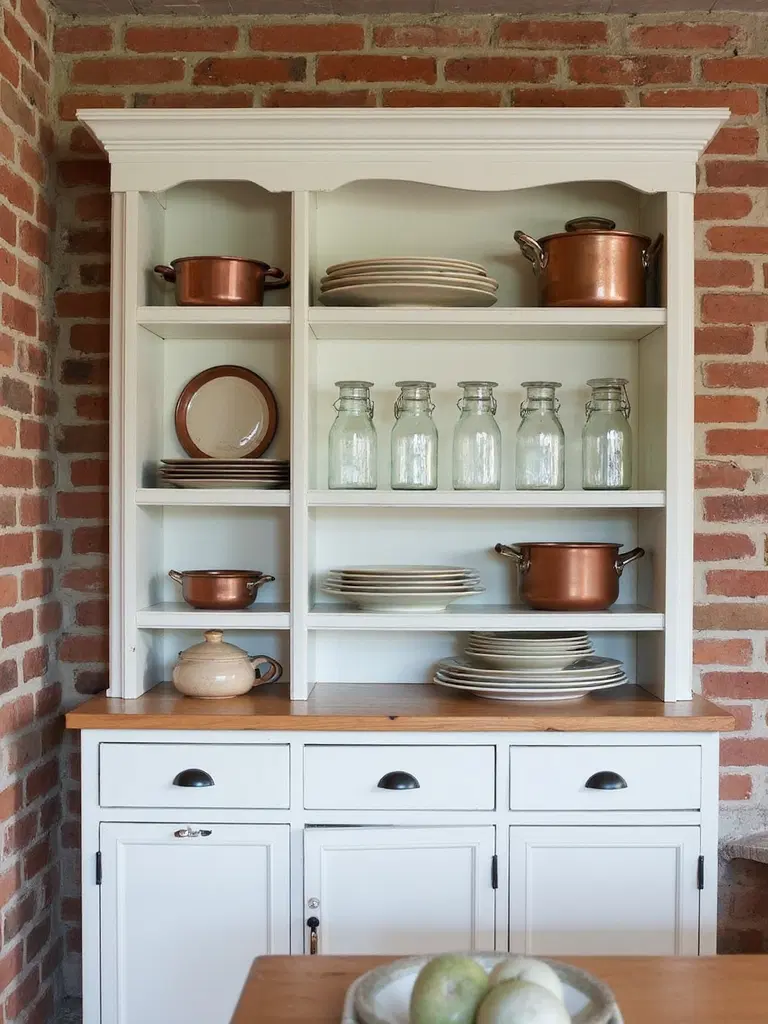 modern open display hutch makeover