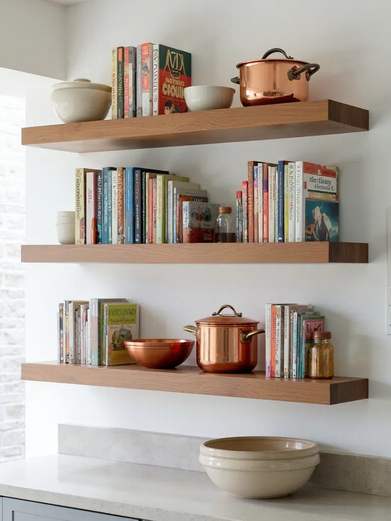 showcasing cookbook collection as design feature