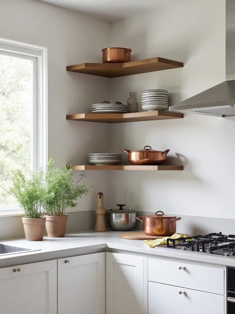 maximize kitchen storage with wraparound shelves
