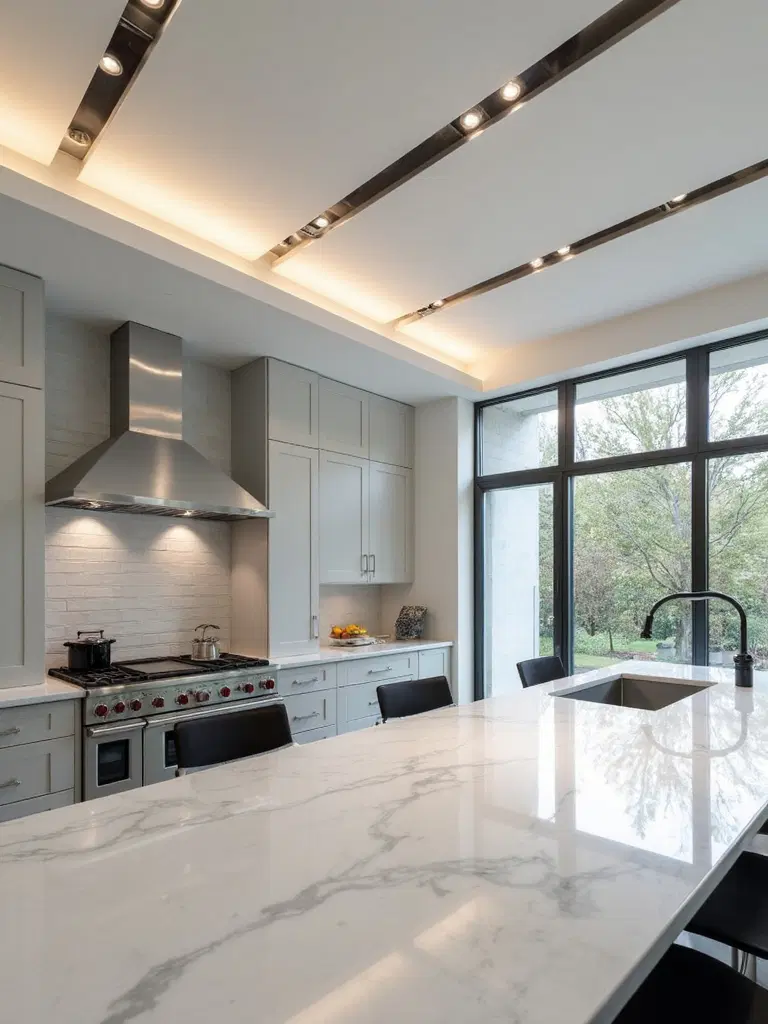 modern linear metal ceilings