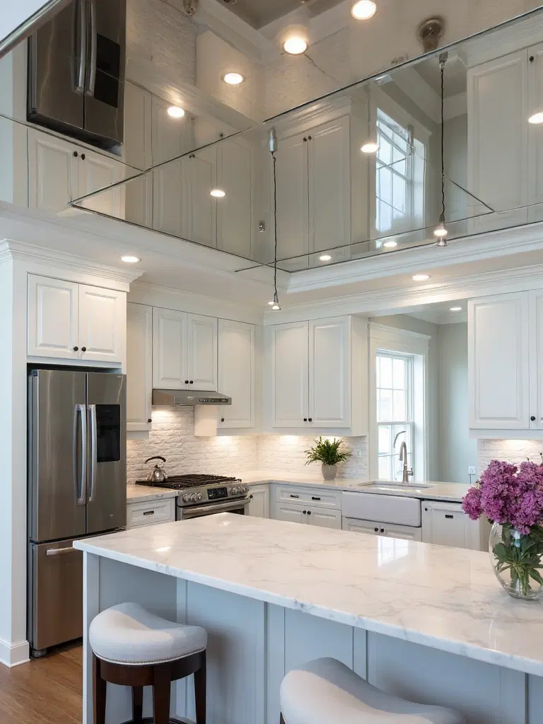 bright expansive kitchen lighting