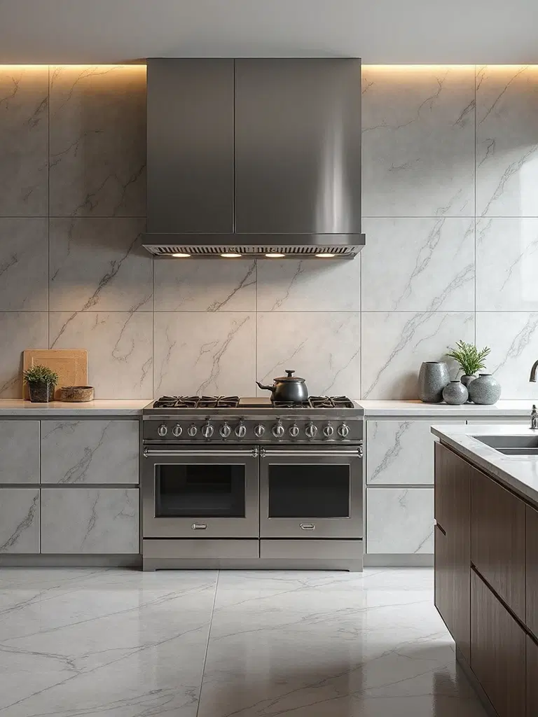 spacious modern large-format porcelain tiles