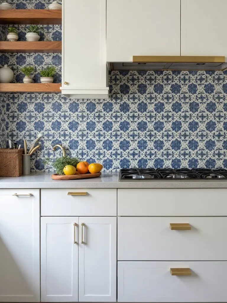 striking geometric encaustic cement tiles