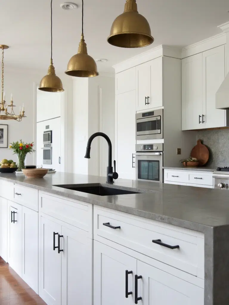 modern fixtures in minimalist kitchen