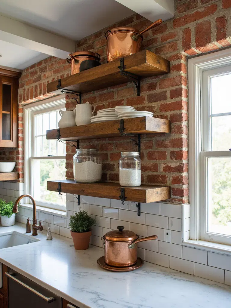 vintage kitchen open shelving ideas