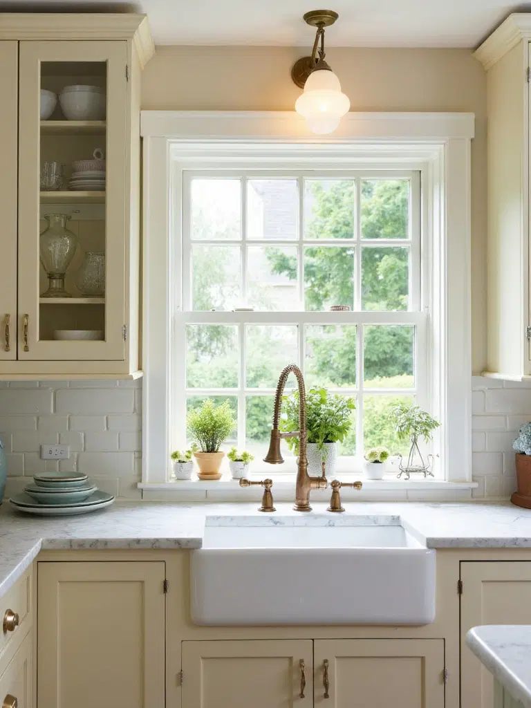 vintage-inspired hardware and lighting fixtures