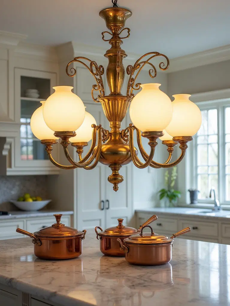 historically inspired kitchen lighting