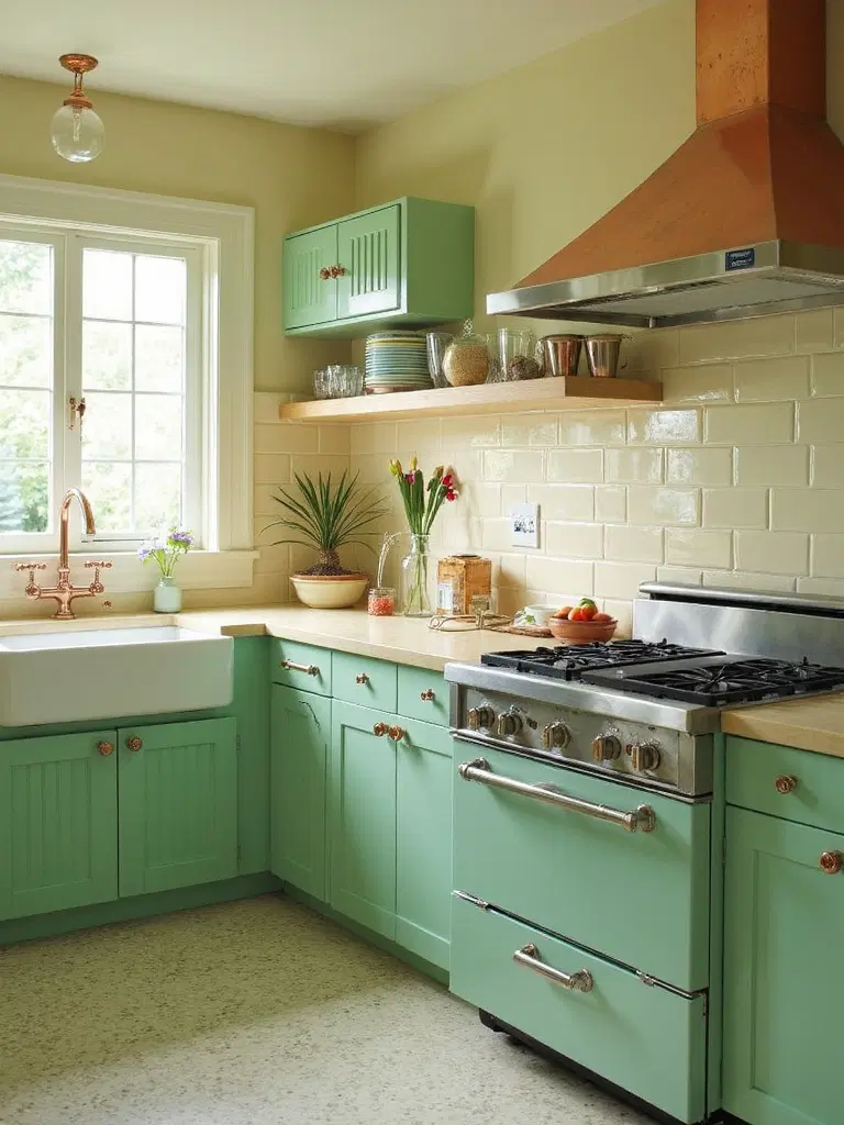 period-appropriate vintage kitchen color schemes