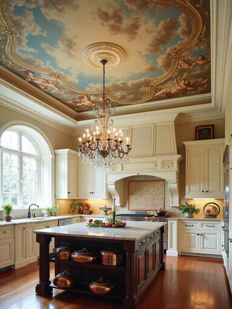 hand-painted ceiling mural